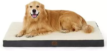 LuxusKollektion Orthop&auml;disches Hundebett 112x81x8cm, grau/beige, waschbar