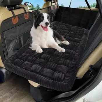 LuxusKollektion Hundematte Autor&uuml;ckbank 127x62,5cm schwarz, rutschfest