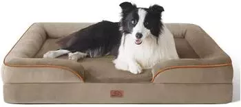 LuxusKollektion Orthop&auml;disches Hundebett 89x63cm, eierf&ouml;rmiger Schaum, haselnussbraun