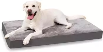 LuxusKollektion Orthopädisches Hundebett XXL, waschbar, dunkelgrau, 111x81x9cm