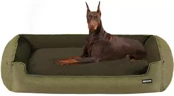 LuxusKollektion Hundebett mit erh&ouml;htem Rand, abnehmbar & waschbar, 120x90cm, olivgr&uuml;n