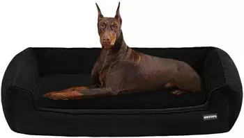 LuxusKollektion Hundesofa mit erh&ouml;htem Rand, abnehmbar & waschbar, 120x90cm, schwarz
