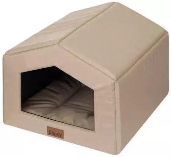 HobbyDog Smart Hundeh&ouml;hle mit Kissen, wasserabweisend, beige, 55x59cm