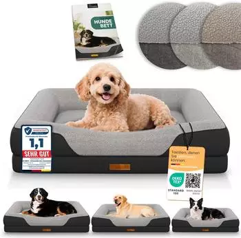 Eloneo Orthop&auml;disches Hundebett Memory Foam, Gr&ouml;&szlig;e S Schwarz
