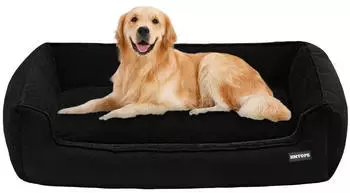 LuxusKollektion Hundebett mit erh&ouml;htem Rand, abnehmbar & waschbar, 110x86x26cm, schwarz