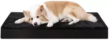 LuxusKollektion Orthopädisches Hundebett 90x55x7cm, waschbar, schwarz