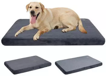 LuxusKollektion Orthopädisches Hundebett L 104x71x8cm, wendbar, waschbar, grau