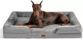 LuxusKollektion Orthopädisches Hundebett 134x106cm, grau, für große Hunde