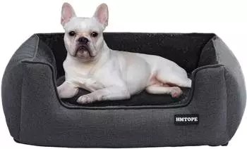 LuxusKollektion Hundebett mit erh&ouml;htem Rand, abnehmbar & waschbar, dunkelgrau, 76x61x23cm