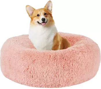 LuxusKollektion Hundebett Donut, rund, orthop&auml;disch, rosa, ⌀70cm