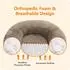LuxusKollektion Rundes Hundebett orthopädisch, waschbar, 70cm Ø, kamelbraun