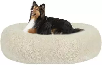 LuxusKollektion Orthop&auml;disches Hundebett Donut, rund, beige, 80cm &Oslash;