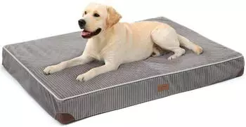 LuxusKollektion Orthop&auml;disches Hundebett 107x76x10cm, waschbar, wasserdicht, grau