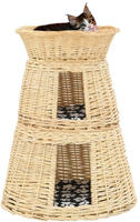 3-tlg. Katzenkorb-set Mit Kissen 47 X 34 X 60 Cm Natur Weide Vidaxl