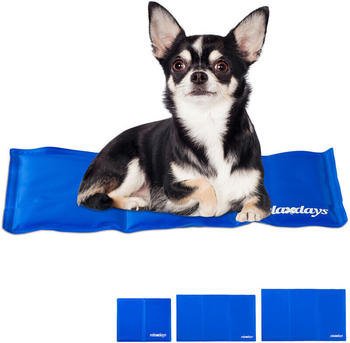 Relaxdays Kühlmatte Hund selbstkühlend 20x35cm blau