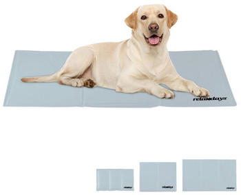Relaxdays Kühlmatte Hund selbstkühlend 100x60cm grau