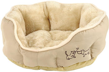 Dehner Kuschelbett Sammy oval M 57cm beige