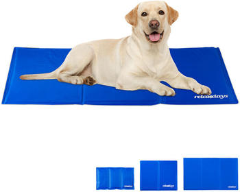 Relaxdays Kühlmatte Hund selbstkühlend 60x100cm blau