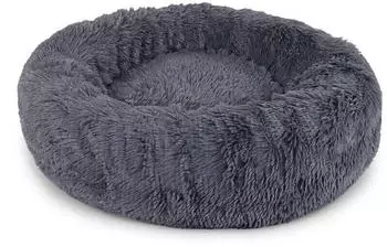 Lionto Rundes Katzenbett Donut 50cm dunkelgrau