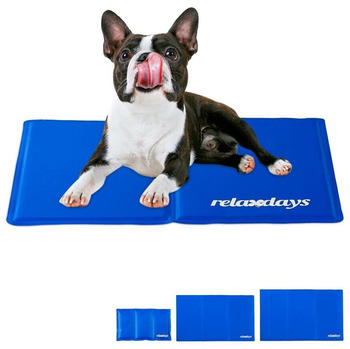 Relaxdays Kühlmatte Hund selbstkühlend 40x50cm blau