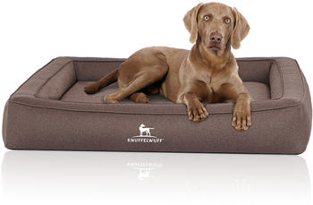 Knuffelwuff Orthop&auml;disches Hundebett Velours Yukon M-L 85x65cm grau-braun