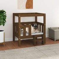 vidaXL Hundebett Honigbraun 65,5x50,5x70 cm Massivholz Kiefer
