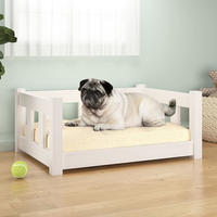 Vidaxl Dog Bed White 65,5x50,5x28 Cm Solid Wood Pine