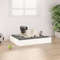 vidaXL Hundebett Wei&szlig; 61,5x49x9 cm Massivholz Kiefer