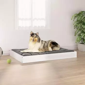 vidaXL Hundebett wei&szlig; 91,5x64x9cm Kiefer (820862)