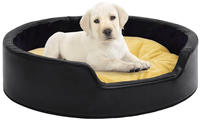 vidaXL Hundebett Schwarz-Gelb 99x89x21 cm Pl&uuml;sch und Kunstleder