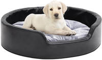 vidaXL Hundebett Schwarz-Grau 69x59x19 cm Pl&uuml;sch und Kunstleder