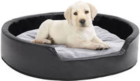 vidaXL Hundebett Schwarz-Grau 79x70x19 cm Pl&uuml;sch und Kunstleder