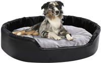 Hundebett Schwarz-grau 90x79x20 Cm Pl&uuml;sch Und Kunstleder Vidaxl