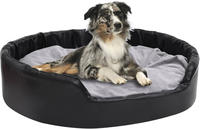 Hundebett Schwarz-grau 99x89x21 Cm Pl&uuml;sch Und Kunstleder Vidaxl