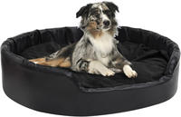 Hundebett Schwarz 99x89x21 Cm Pl&uuml;sch Und Kunstleder Vidaxl