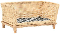 vidaXL Hundekorb mit Kissen 50x33x30 cm Natur Weide
