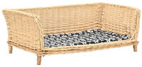 vidaXL Hundekorb mit Kissen 90x54x35 cm Natur Weide