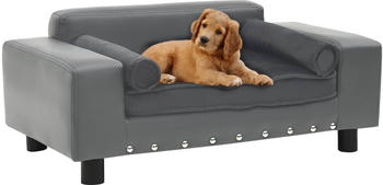 vidaXL Hundesofa grau 81x43x31cm Pl&uuml;sch / Kunstleder (170953)