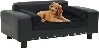 vidaXL Hundesofa schwarz 81x43x31cm Plüsch / Kunstleder (170954)