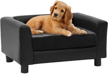 vidaXL Hundesofa schwarz 60x43x30cm Pl&uuml;sch / Kunstleder (170960)
