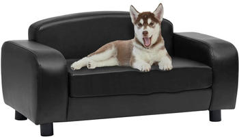 vidaXL Hundesofa schwarz 80x50x40cm Kunstleder (170965)