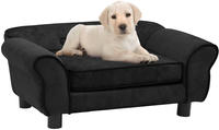 vidaXL Hundesofa Schwarz 72x45x30 cm Pl&uuml;sch