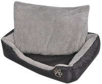 vidaXL Hundebett mit gepolstertem Kissen Gr&ouml;&szlig;e XXL Schwarz