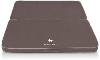 Knuffelwuff Faltbare Reisematte Orthop&auml;disch Tacoma Velours Handwebcharakter 100x80cm graubraun (14208-002)