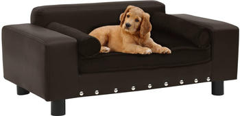 vidaXL Hundesofa braun 81x43x31cm Pl&uuml;sch / Kunstleder (170955)