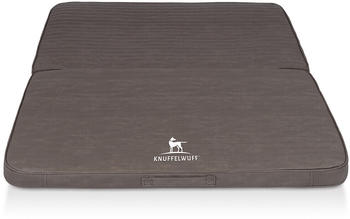 Knuffelwuff Faltbare Reisematte Orthop&auml;disch Roanoke Laser gesteppt Kunstleder 140x120cm braungrau (14207-012)