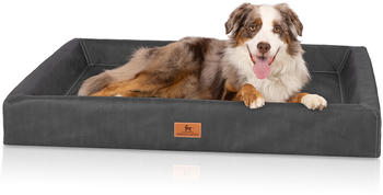 Knuffelwuff orthop&auml;disches Hundebett Austin Kunstleder M-L 85x65cm schwarz (14233-005)