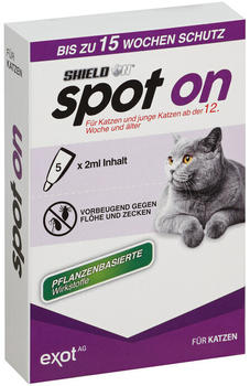 SHIELD Zeckenmittel Spot on f&uuml;r Katzen 5x2ml