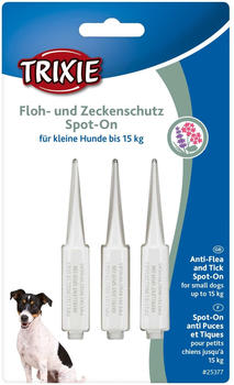 Trixie Floh- und Zeckenschutz Spot-On f&uuml;r Hunde < 15kg > 2 Monate 3x1,5mL (25377)