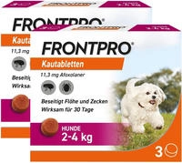 FRONTPRO Hund 11mg XS 2-4 KG 2X3 St